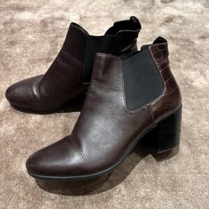Geox Dark Brown Heeled Ankle Boots